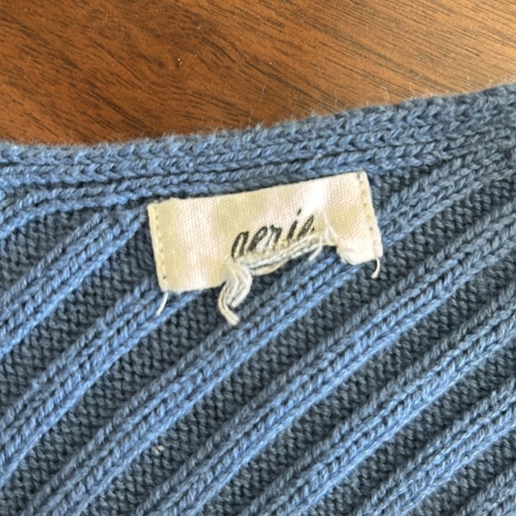 Blue Cropped Aerie Tank Top - Picture 3 of 3